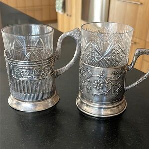 Elegant Silver Glass Holders